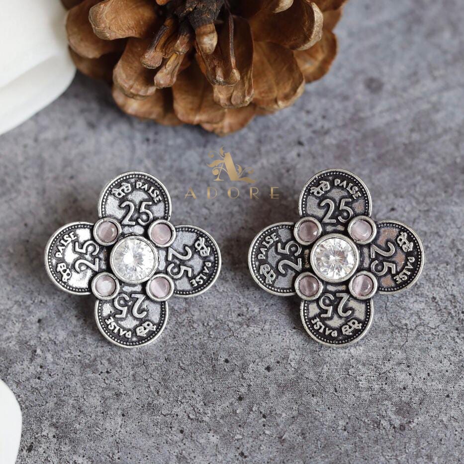 Coin Flower Earring