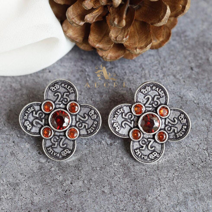 Coin Flower Earring