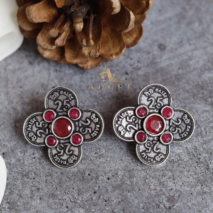 Coin Flower Earring