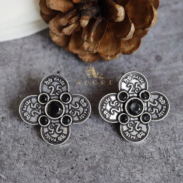 Coin Flower Earring