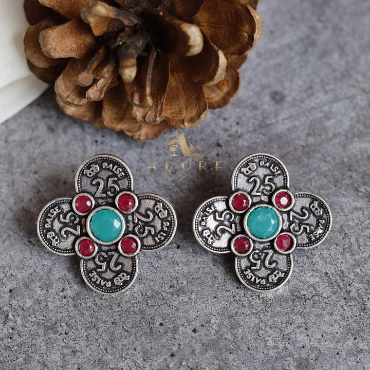 Coin Flower Earring