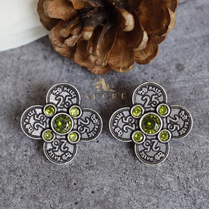 Coin Flower Earring