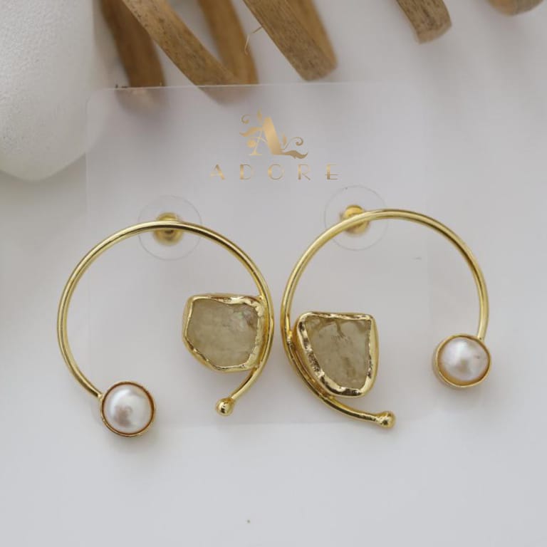 Mokshi Raw Stone Earring