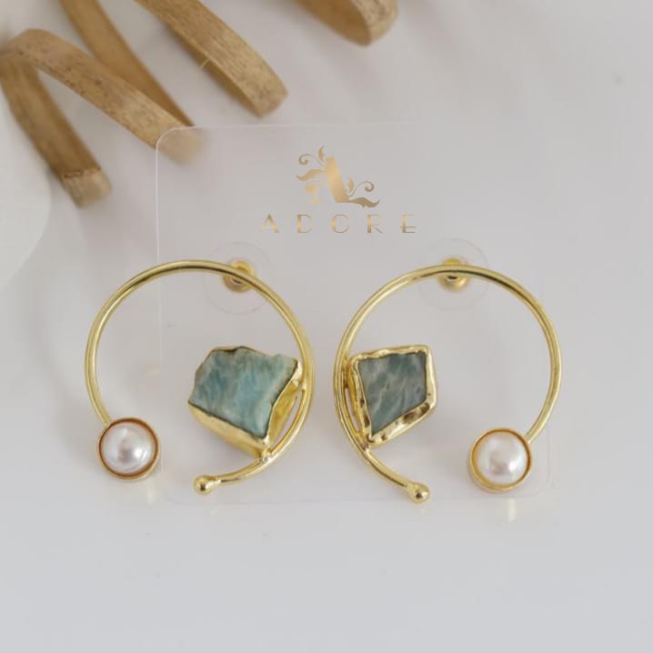 Mokshi Raw Stone Earring