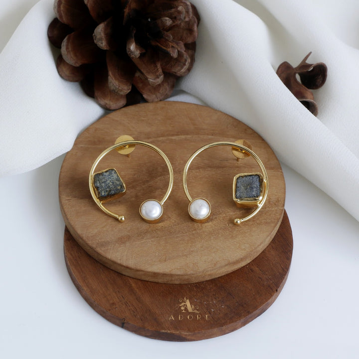 Mokshi Raw Stone Earring