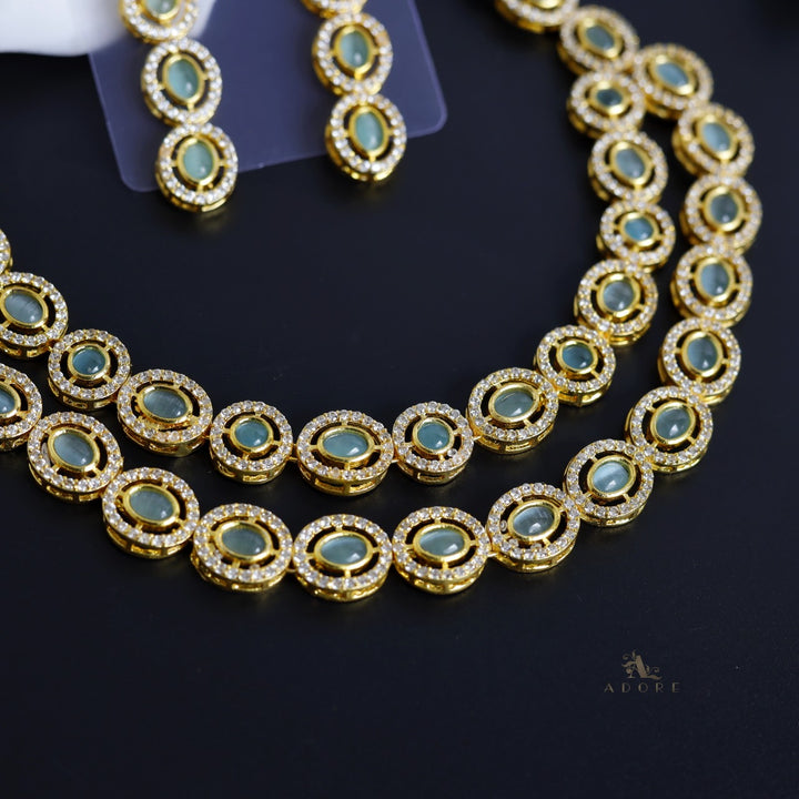 Hanika Two Layer Polki Kundan Neckpiece With Earring