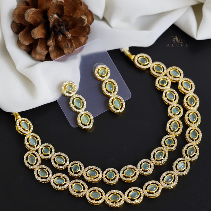 Hanika Two Layer Polki Kundan Neckpiece With Earring