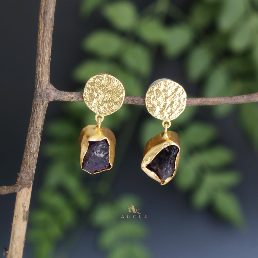 Zeeba Raw Stone Earring