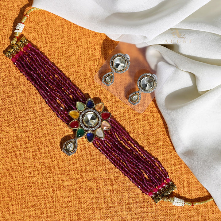 Ridhwi Polki Kundan Flower Choker