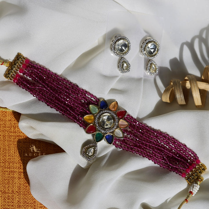 Ridhwi Polki Kundan Flower Choker