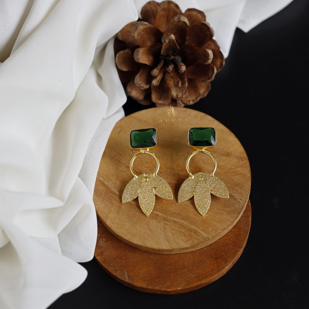 Three leaves sales earring piece gold