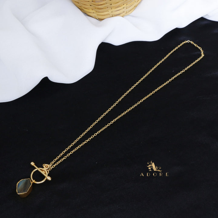 Yuka Golden Ring Raw Stone Neckpiece
