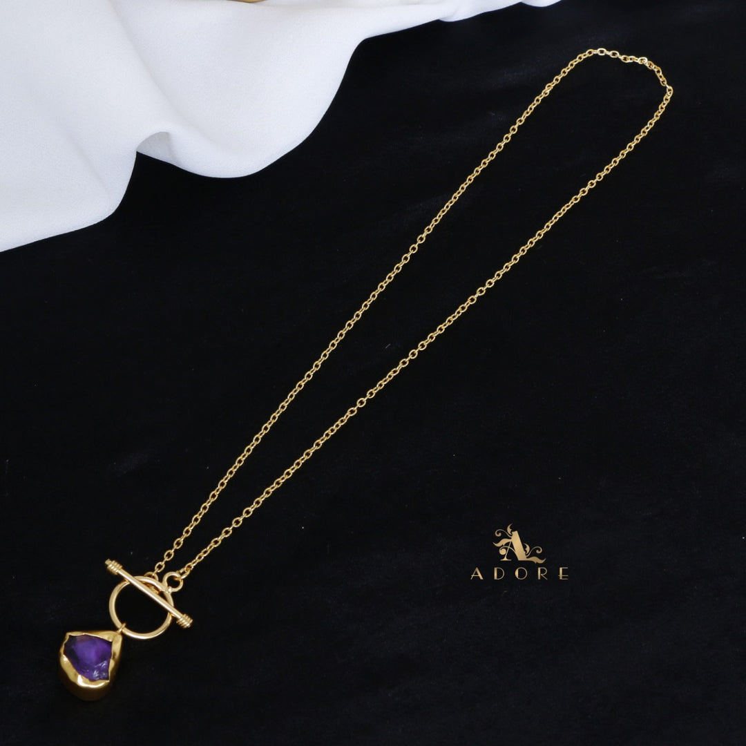 Yuka Golden Ring Raw Stone Neckpiece