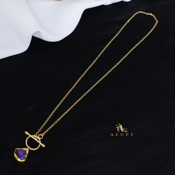 Yuka Golden Ring Raw Stone Neckpiece