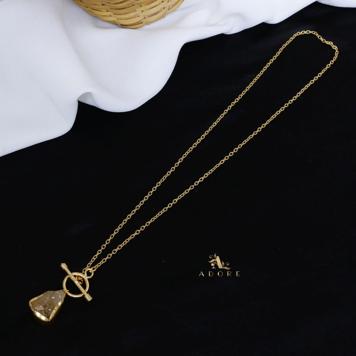 Yuka Golden Ring Raw Stone Neckpiece