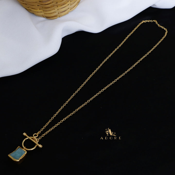 Yuka Golden Ring Raw Stone Neckpiece