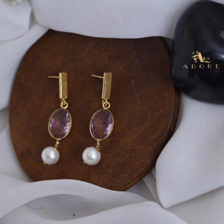 Likhas Oval Drop With Pearl Earring