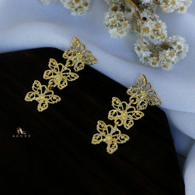 Golden 3 Papillon Earring