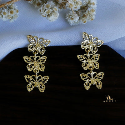 Golden 3 Papillon Earring