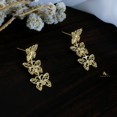 Golden 3 Papillon Earring