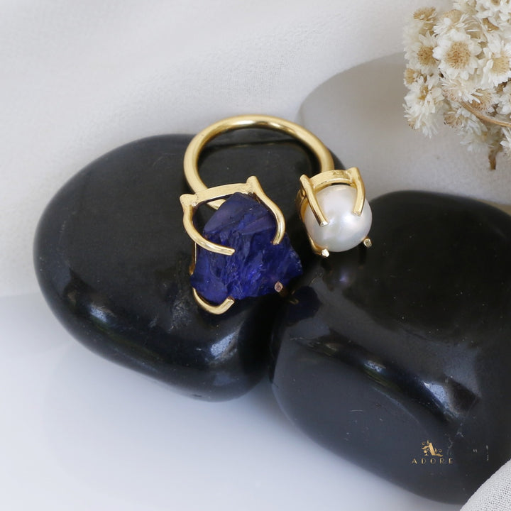Eza Dyed Stone Plus Pearl Ring