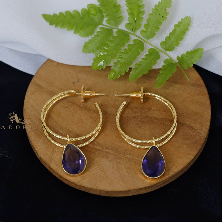 Textured Glossy Klo Mark 2 Layer Earring