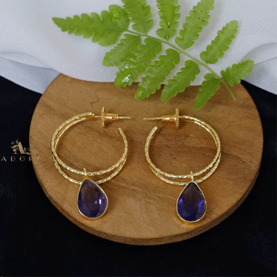 Textured Glossy Klo Mark 2 Layer Earring
