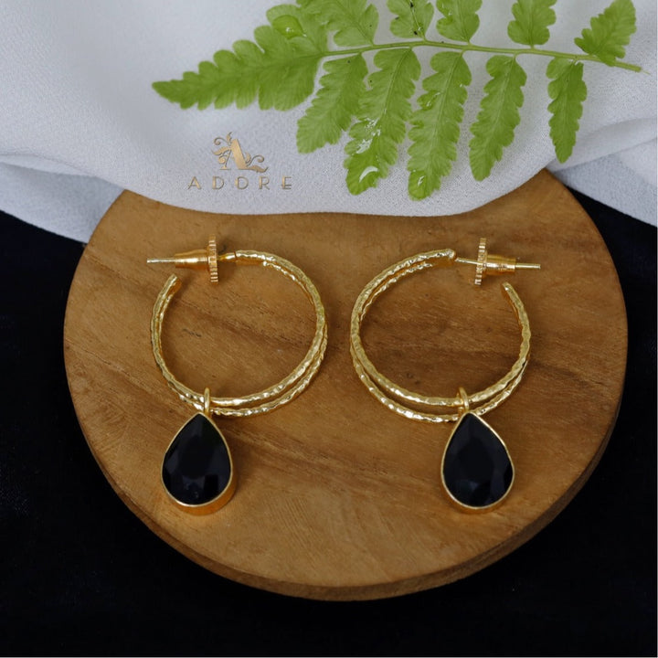 Textured Glossy Klo Mark 2 Layer Earring