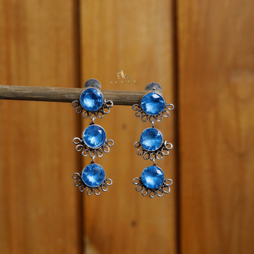 Tri Round Glossy Earring