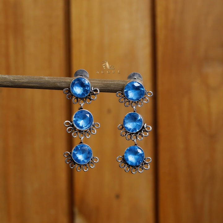Tri Round Glossy Earring