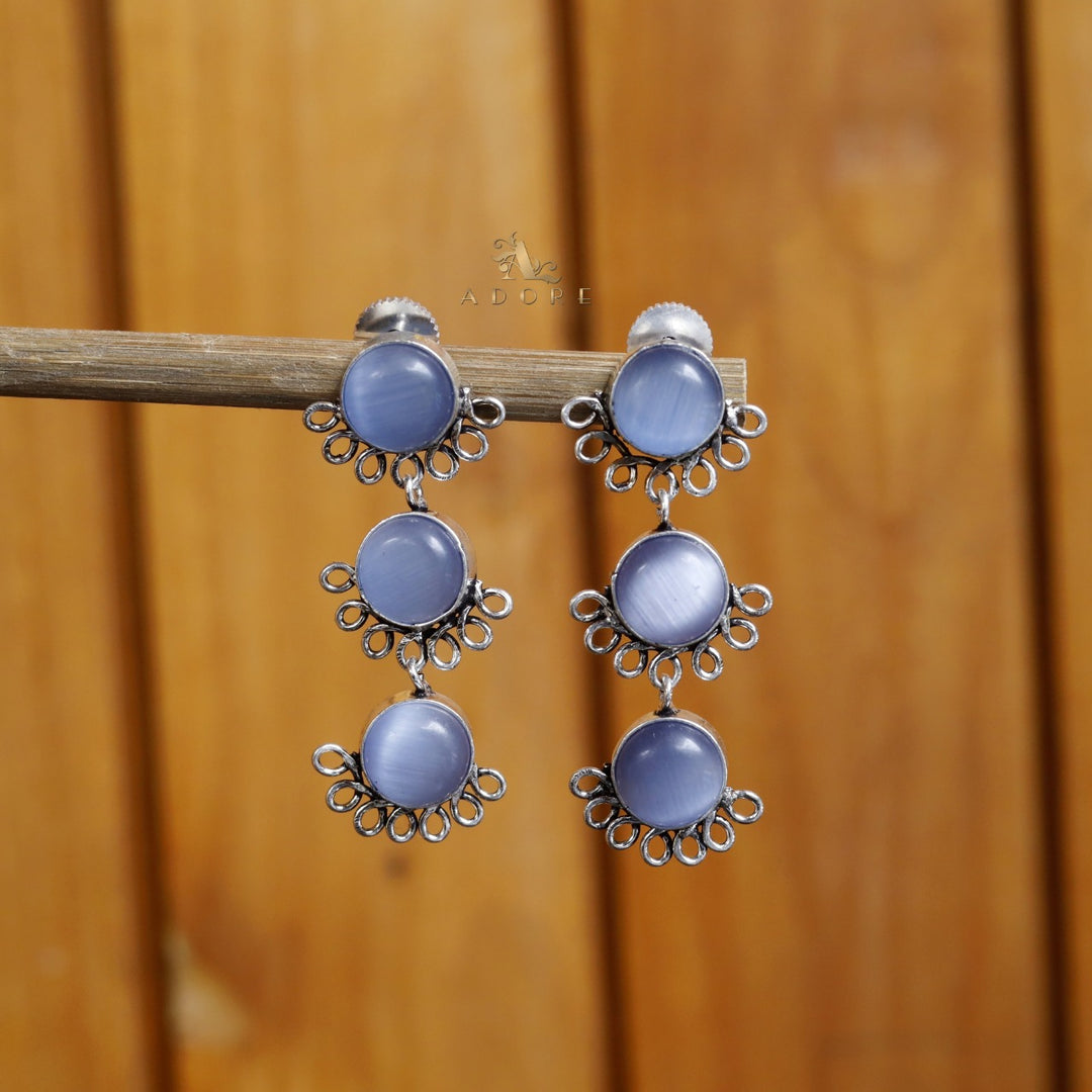 Tri Round Glossy Earring