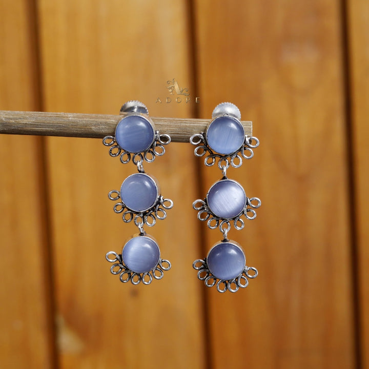 Tri Round Glossy Earring