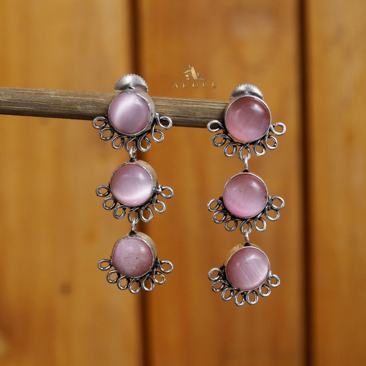 Tri Round Glossy Earring