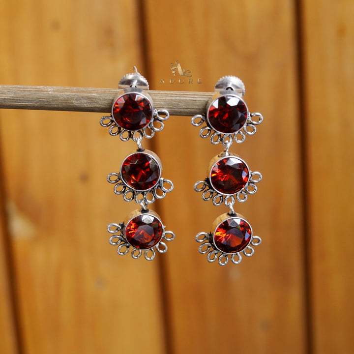 Tri Round Glossy Earring