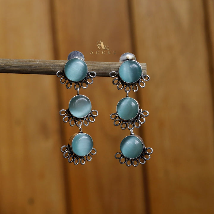 Tri Round Glossy Earring