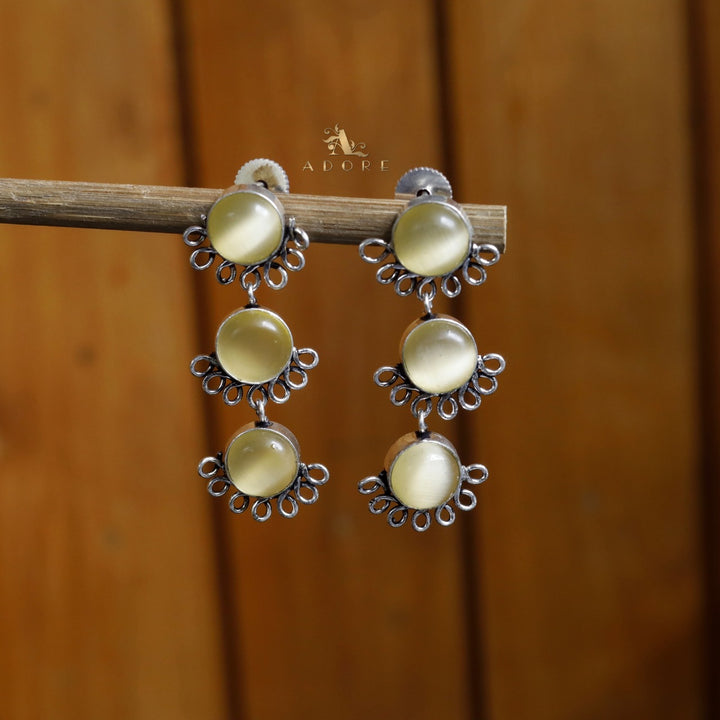 Tri Round Glossy Earring