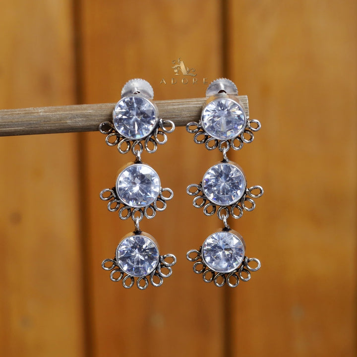 Tri Round Glossy Earring