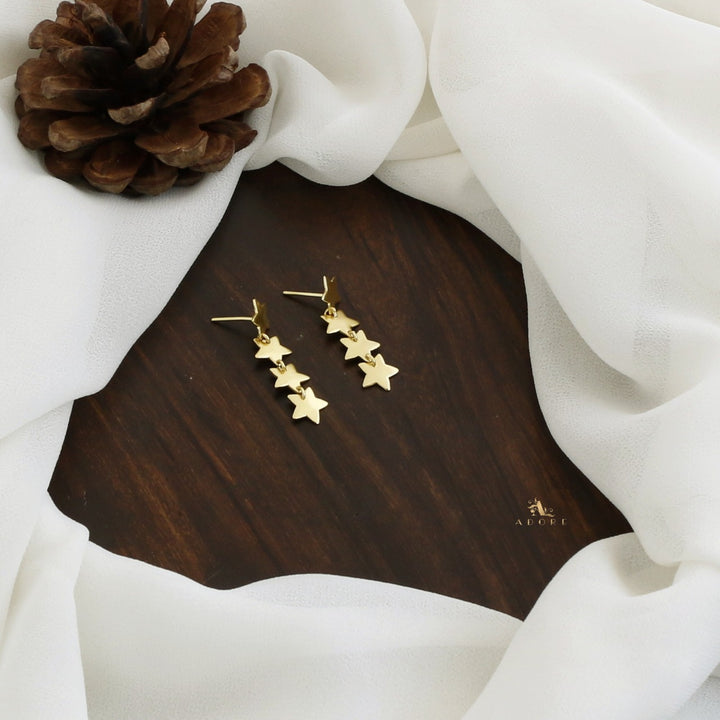 Golden 4 Star Earring