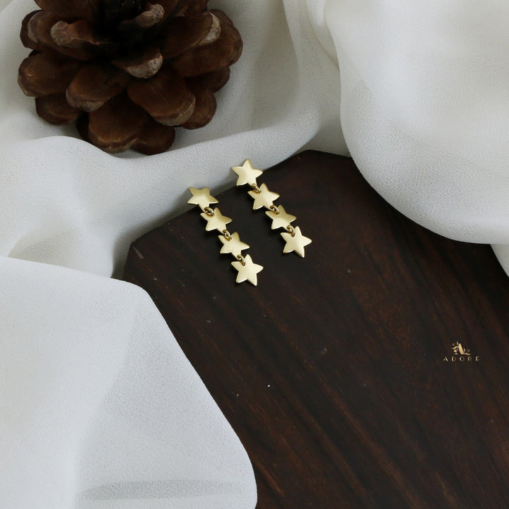 Golden 4 Star Earring