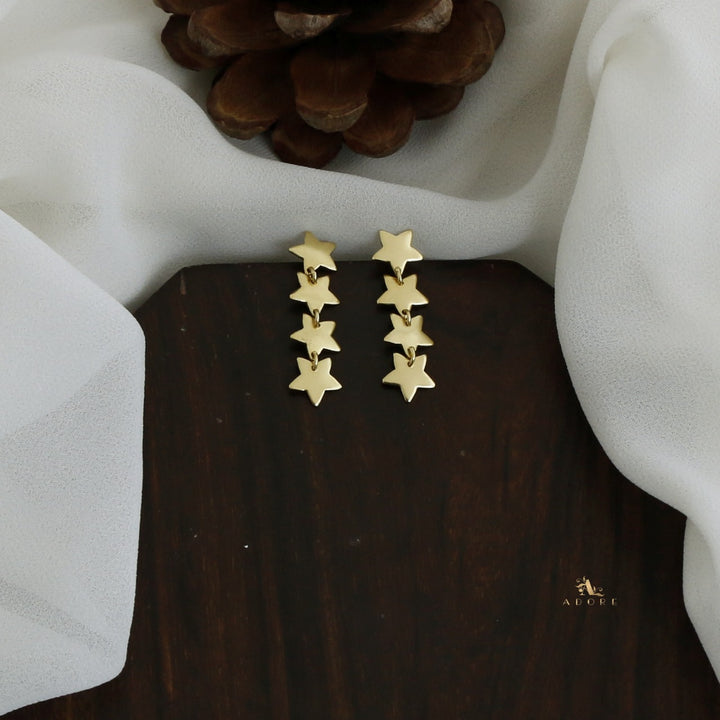 Golden 4 Star Earring