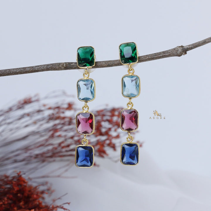 Farza 4 Rectangle Glossy Earring