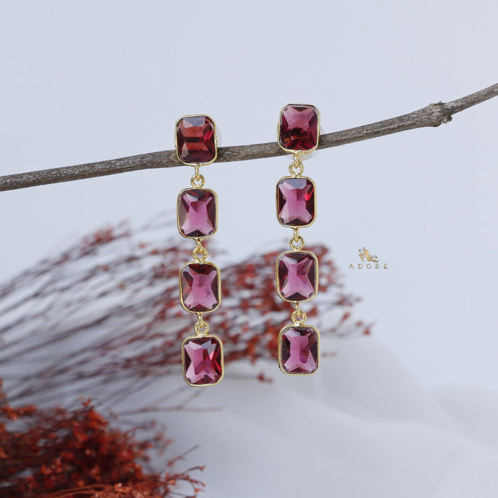 Farza 4 Rectangle Glossy Earring