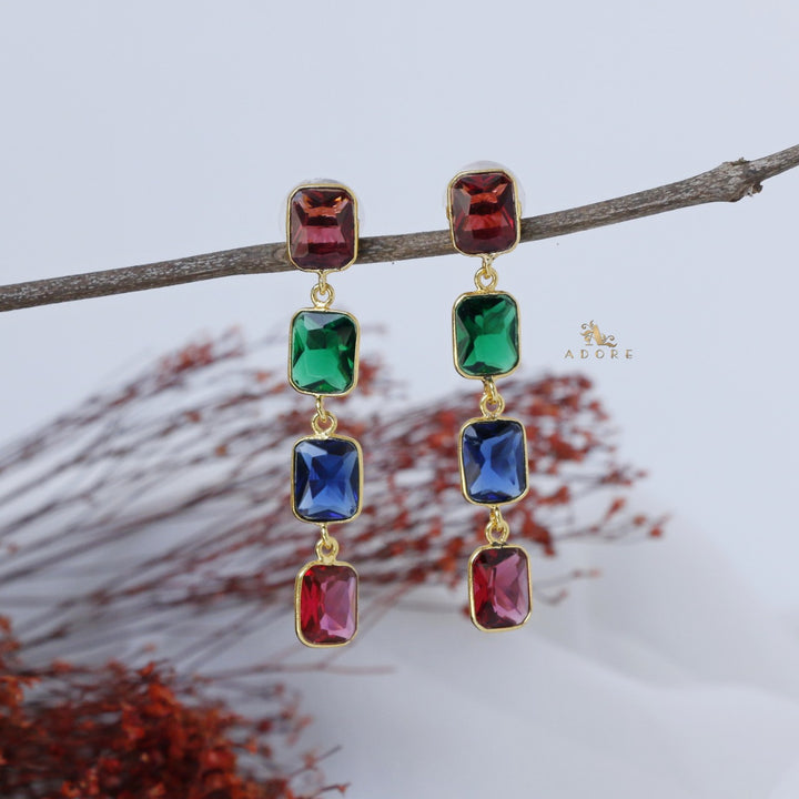 Farza 4 Rectangle Glossy Earring