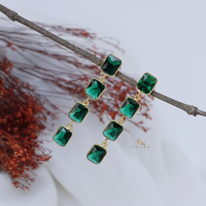 Farza 4 Rectangle Glossy Earring