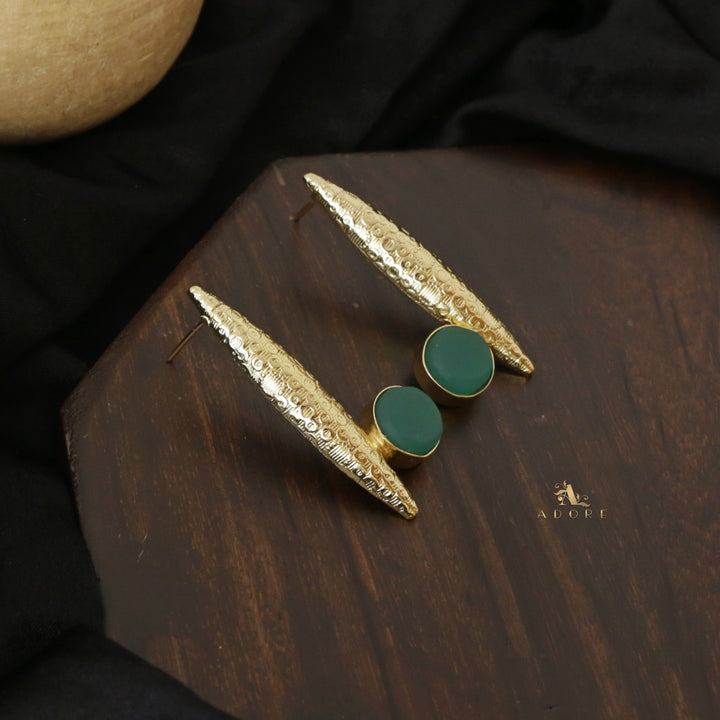 Raw Stone Bubble Bars Earring