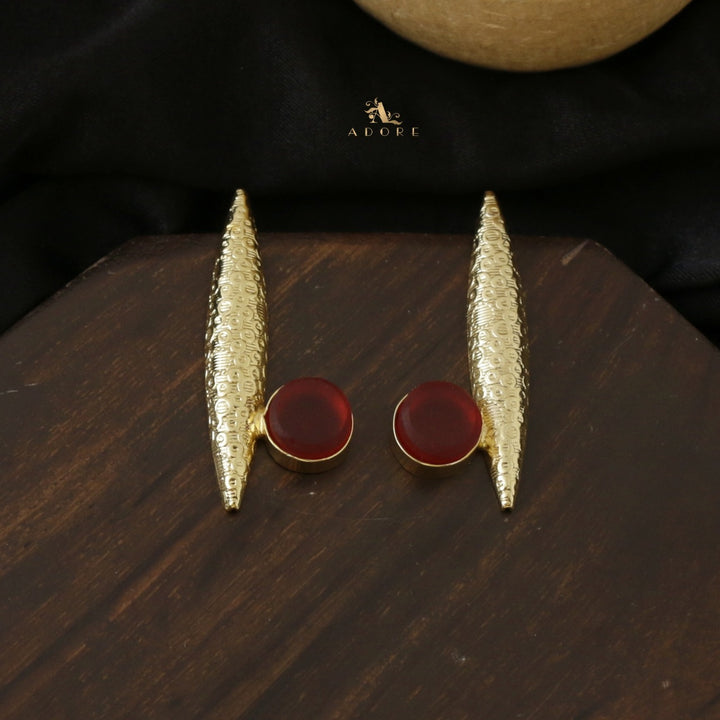 Raw Stone Bubble Bars Earring