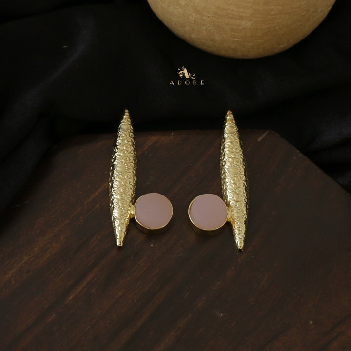 Raw Stone Bubble Bars Earring