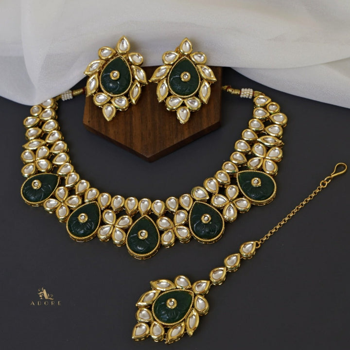 Mamatha Kundan Neckpiece With Earring + Tikka