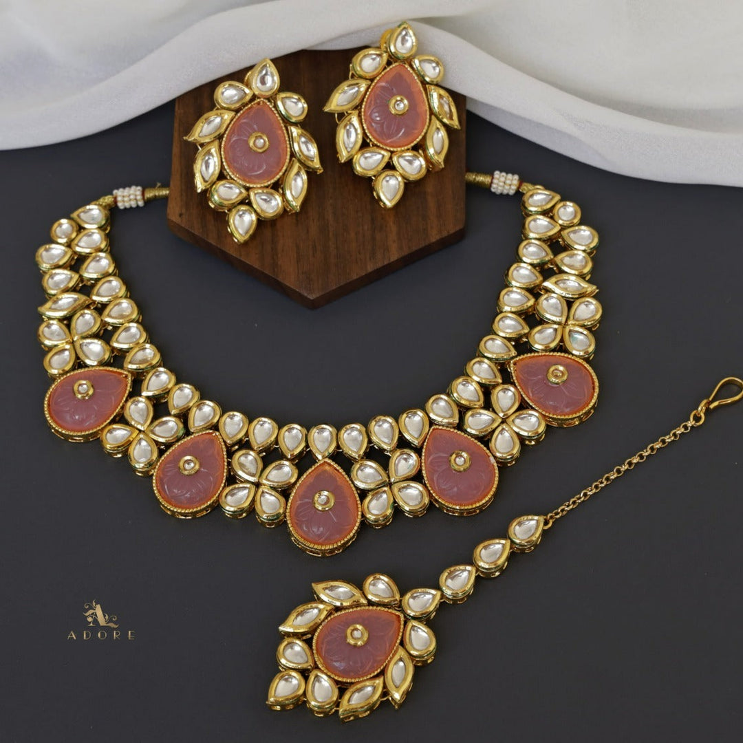 Mamatha Kundan Neckpiece With Earring + Tikka