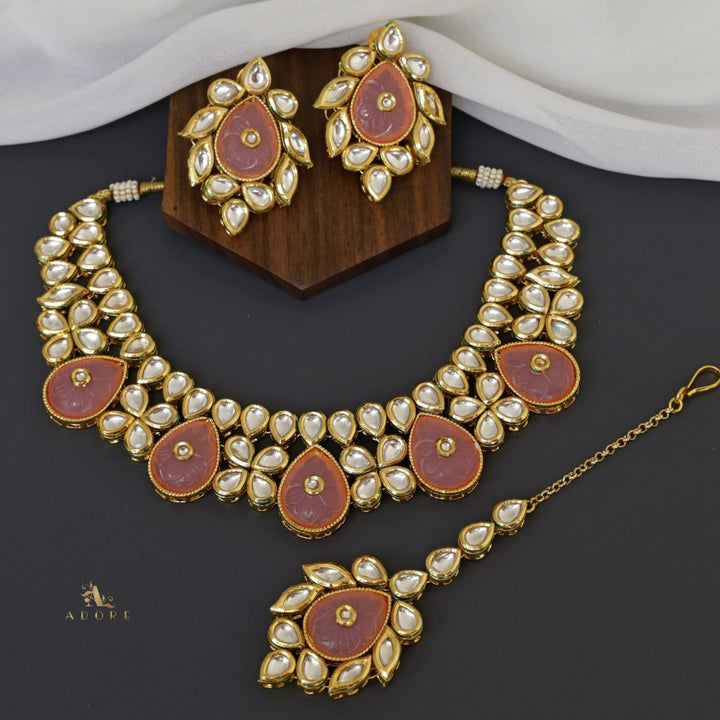 Mamatha Kundan Neckpiece With Earring + Tikka